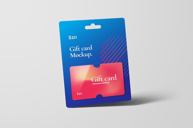 PSD gift card mockup front view