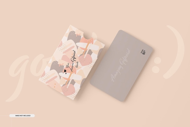 Gift card mockup with card holder