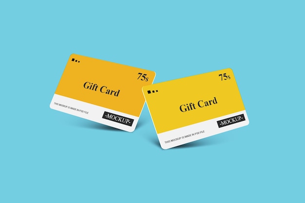 Carta regalo, smart card, carta sconto, carta offerta modello 3d mockups