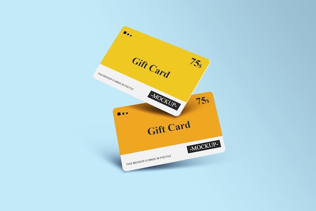 PSD carta regalo, smart card, carta sconto, carta offerta modello 3d mockups