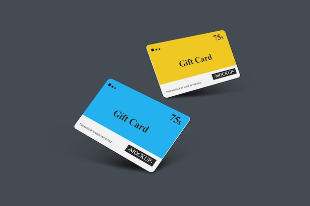 Carta regalo, smart card, carta sconto, carta offerta modello 3d mockups