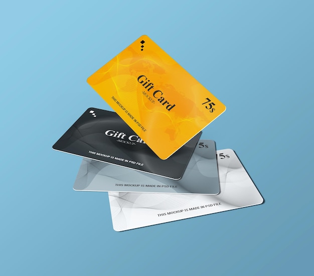 Carta regalo, smart card, carta sconto, modello di mockup di carta offerta