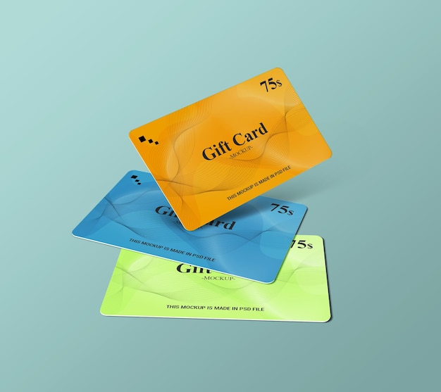 Carta regalo, smart card, carta sconto, modello di mockup di carta offerta