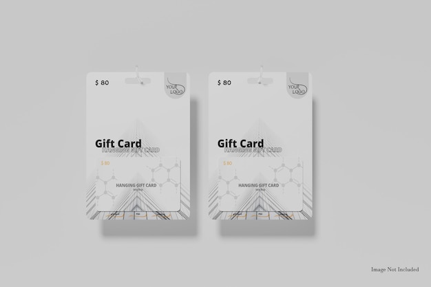 PSD gift card with card holder mockup