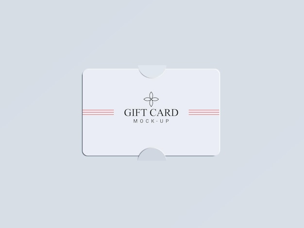 PSD gift card with paper brackets mockup design