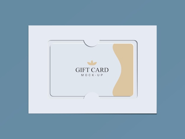 gift card with paper brackets mockup design 