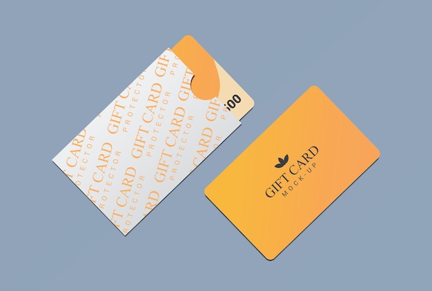 Gift card with protector mockup design