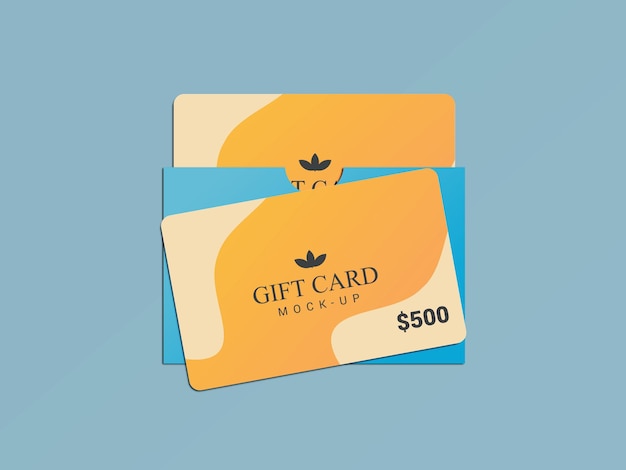 gift card with protector mockup design 