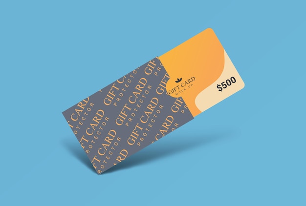 Gift card with protector mockup design