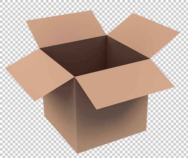 PSD regalo e concetto di consegna scatola marrone vuota isolata