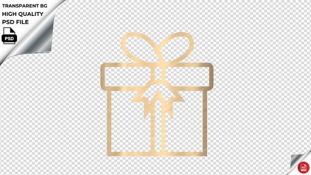 PSD gift design2 ok vector icon shining gold color textured psd transparent