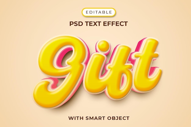 Gift editable text effect template