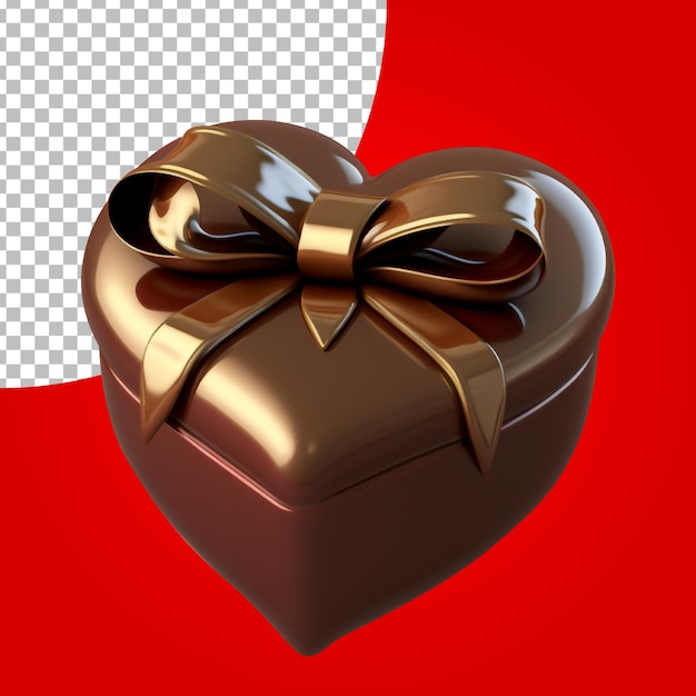 Gift Heart Box 3D geïsoleerd op alpha-laag