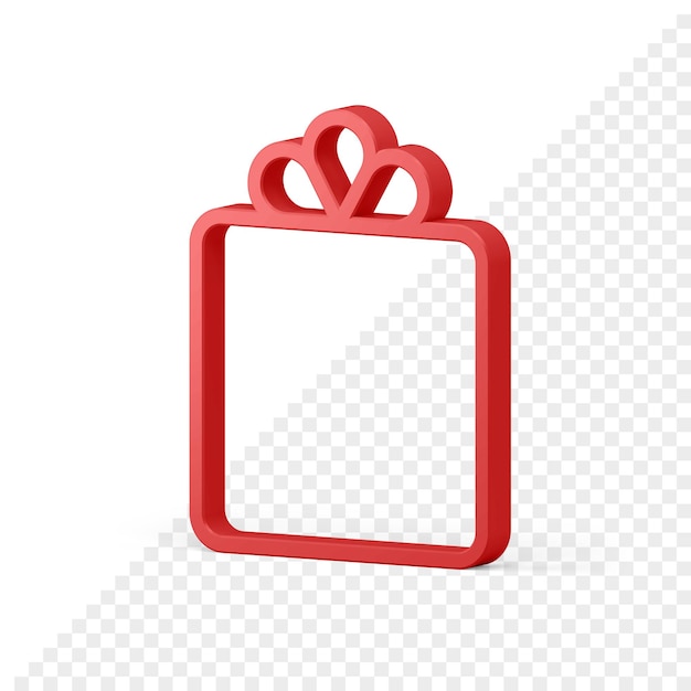 Gift shape frame 3d icon