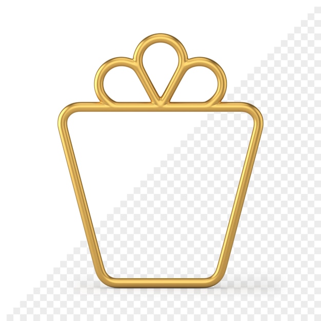 Gift shape frame 3d icon