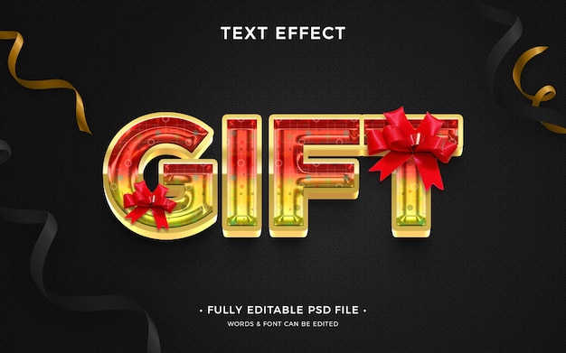 PSD gift text effect design