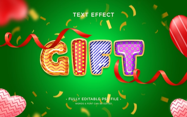 PSD gift text effect design