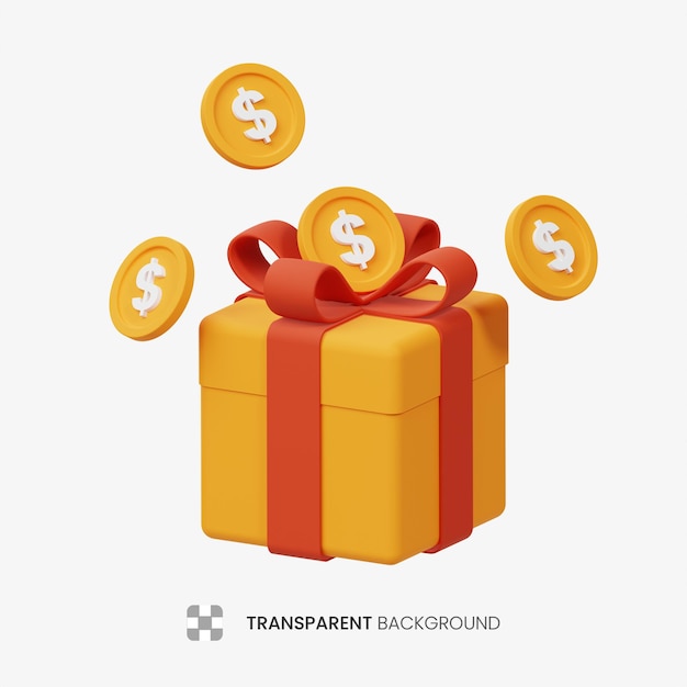 PSD gift voucher 3d icon illustration