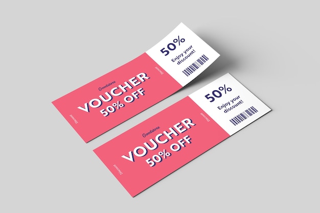 PSD gift voucher mockup