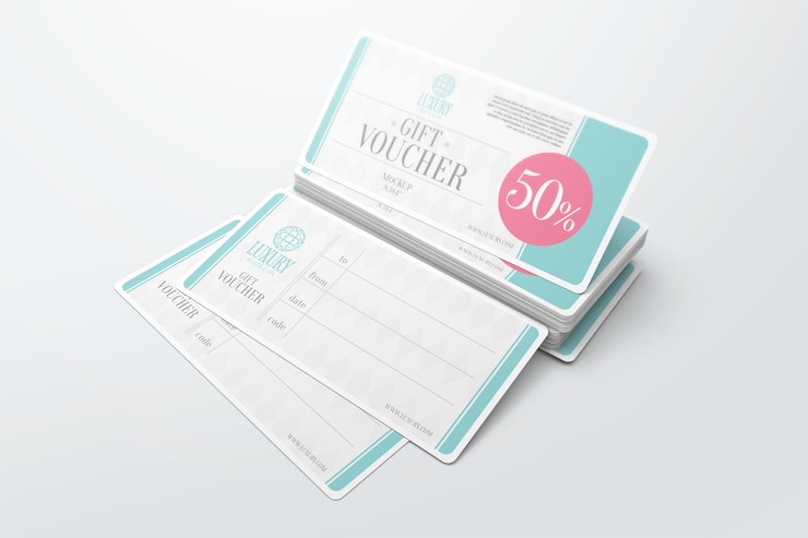 PSD gift voucher mockup