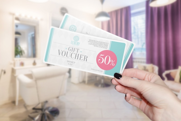 PSD gift voucher mockup