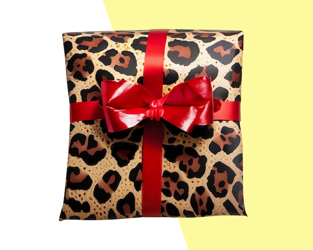 PSD gift wrapped in leopard gift paper