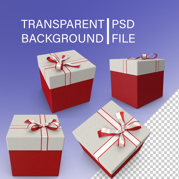 PSD confezione regalo rosso png