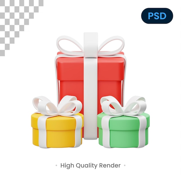 PSD ギフト 3 d アイコン premium psd