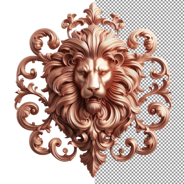 PSD gilded guardian verkent de koninklijke schoonheid van een 3d versierd leeuwportret