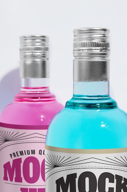 PSD gin bottle label mock-up