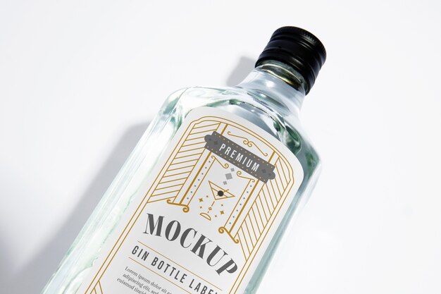 Gin bottle label mock-up