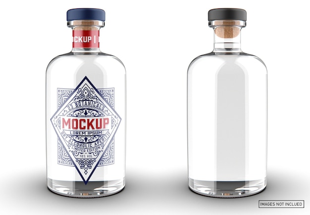 Gin glazen fles mockup