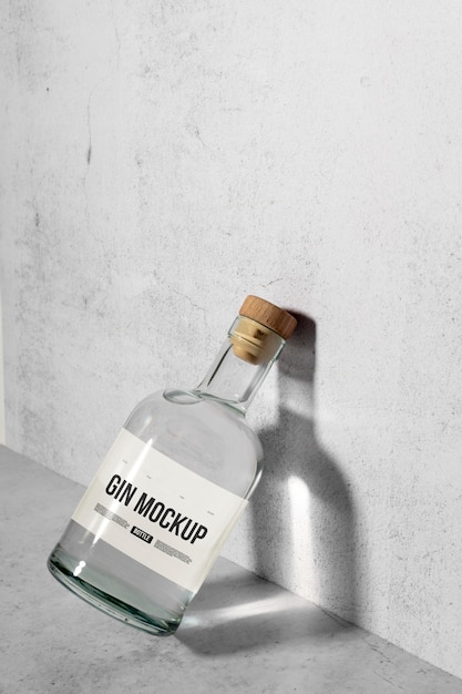 PSD mockup di progettazione etichettatura gin