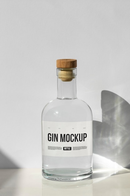 Mockup di progettazione etichettatura gin