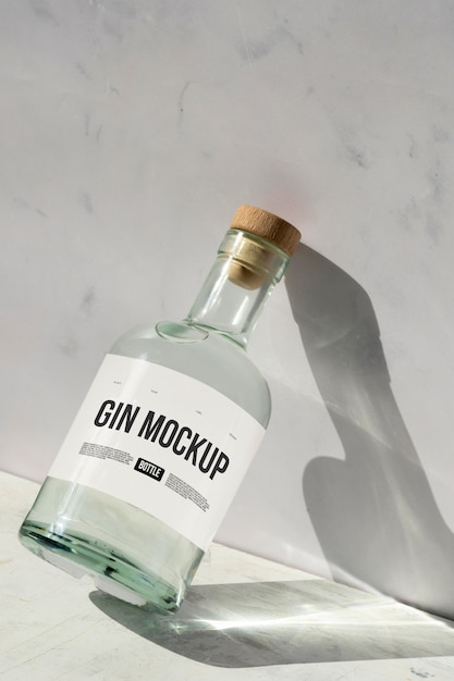 PSD mockup di progettazione etichettatura gin