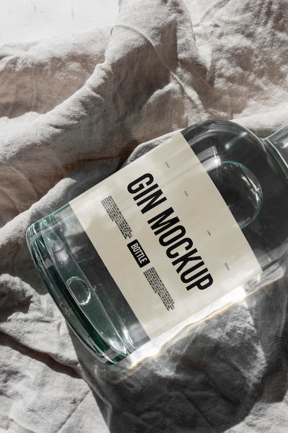 PSD gin labeling design mockup