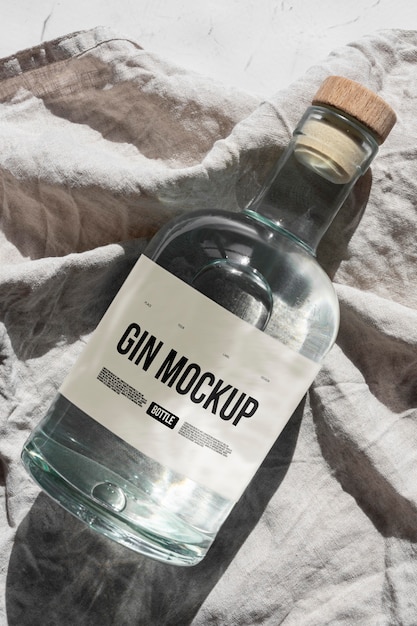 PSD gin labeling design mockup