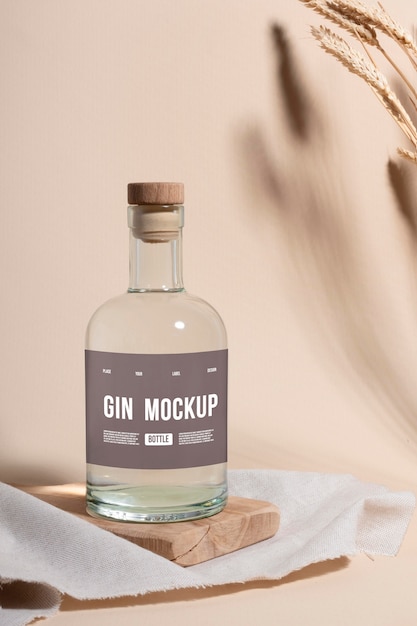 Mockup di progettazione etichettatura gin