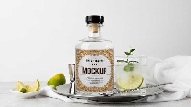 PSD gin labelontwerp mockup