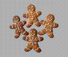 PSD ginger bread tasty cookies isolated on transparent background