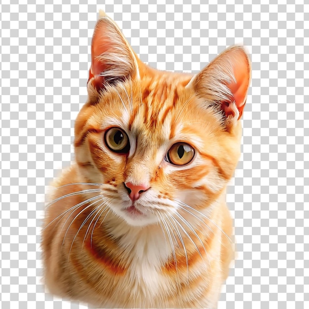 PSD ginger cat isolated on transparent background