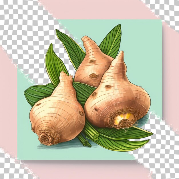 PSD ginger and garlic on a transparent background