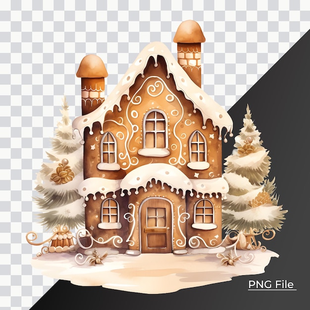 PSD ginger house with a decorations smooth lighting only png premium psd