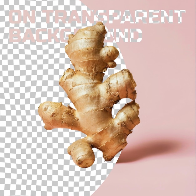 PSD a ginger root is on a pink background