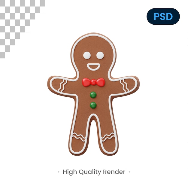 PSD gingerbread 3d icon premium psd