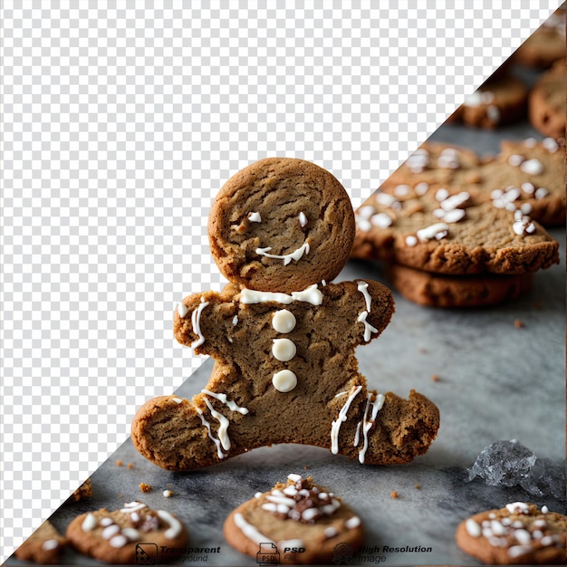 PSD gingerbread cookie isolated on transparent background