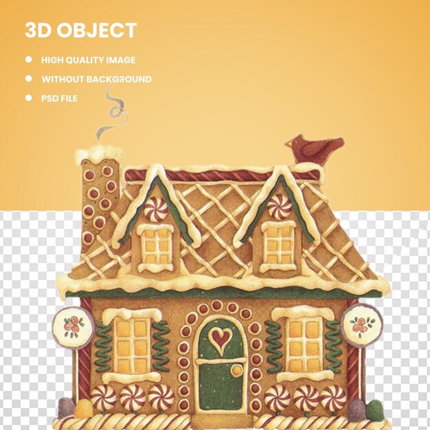 PSD gingerbread house santa claus