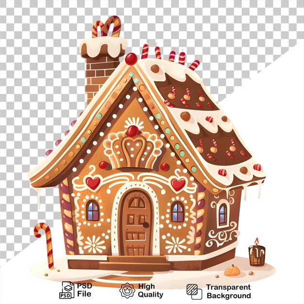 PSD a gingerbread house on transparent background