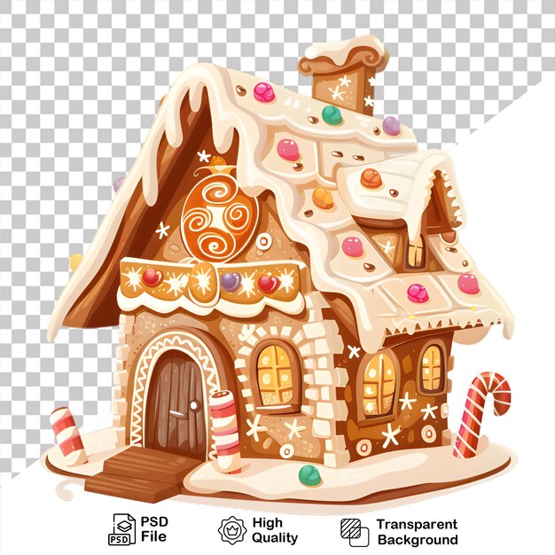 PSD a gingerbread house on transparent background