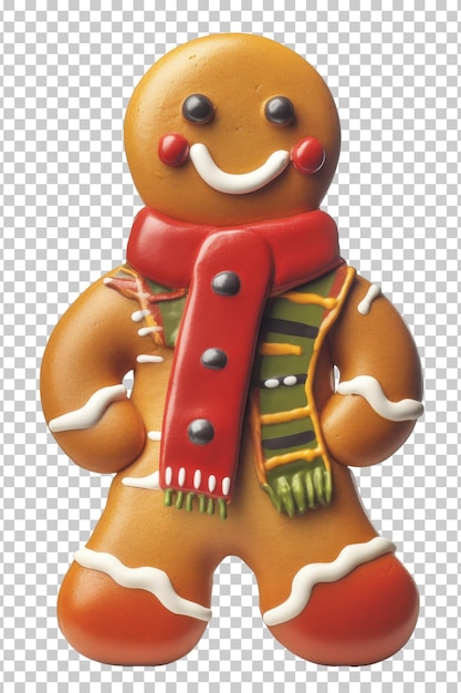 PSD gingerbread man isolated on transparent background